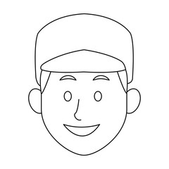 Obraz na płótnie Canvas man character face avatar male outline image vector illustration