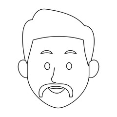 man character face avatar male outline image vector illustration