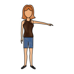 woman character people standing female image vector illustration