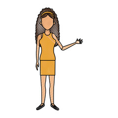woman character people standing female image vector illustration