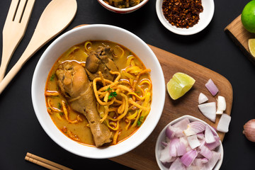 Khao Soi Recipe, Curried Noodle Soup with Chicken