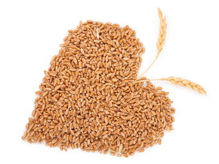 Heart of grains of wheat with spikelet