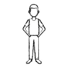 man in casual clothes standing character person vector illustration