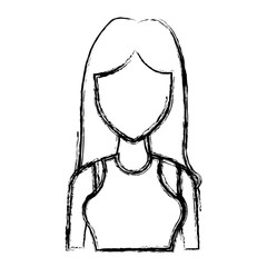 portrait young woman avatar female vector illustration