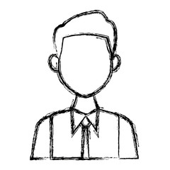 portrait of a young man character on white background vector illustration