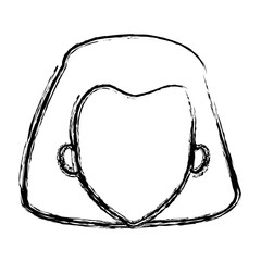 woman face smile expression cartoon character on white background vector illustration