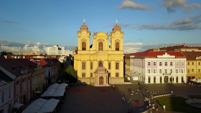 Zooming towards St. George Cathedral, Timisoara, Romania