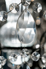 Luxury Crystal Chandelier. Close up on the crystal.