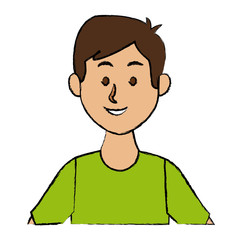 portrait of a young man character on white background vector illustration