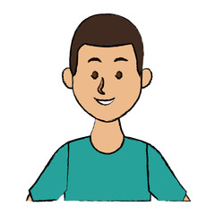 portrait of a young man character on white background vector illustration