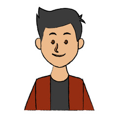portrait of a young man character on white background vector illustration