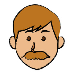 man character face avatar male cartoon vector illustration