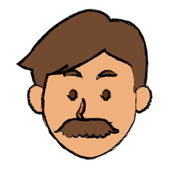 man character face avatar male cartoon vector illustration