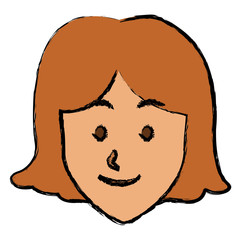 Fototapeta premium woman face smile expression cartoon character on white background vector illustration