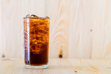 Cold cola in a glass