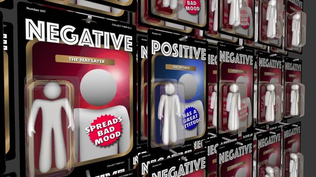 Positive Vs Negative Good Attitude People Action Figures 3d Animation