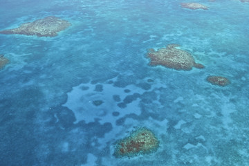 Belize Barrier Reef, Aerial view, Caribbean Sea.