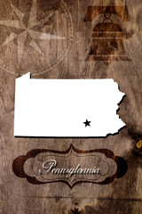 Poster Pennsylvania state map outline