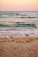 Beautiful Australian beach on the Pacific Ocean at sunset