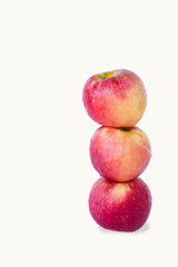 red apple fruit on white background
