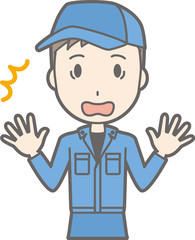 Illustrations surprised by men wearing work clothes