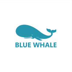 Naklejka premium Blue Whale Logo Template Design