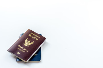 Passport from Thailand on the background
