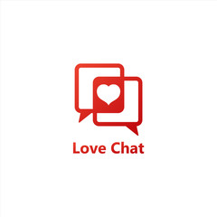 Love Chat Logo Template Design