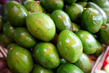 Fresh green avocado at the market
