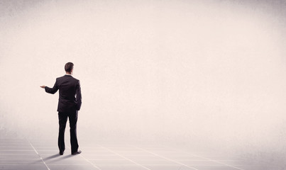 Business person standing in empty space