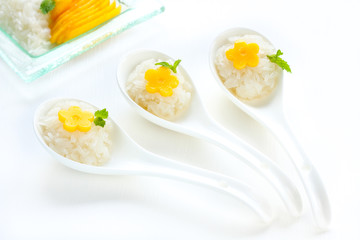 Sticky rice mango Thai dessert.