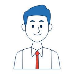 portrait of a young man character on white background vector illustration