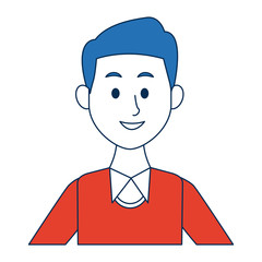 portrait of a young man character on white background vector illustration