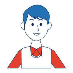 portrait of a young man character on white background vector illustration