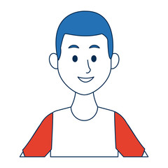 portrait of a young man character on white background vector illustration