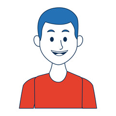 portrait of a young man character on white background vector illustration