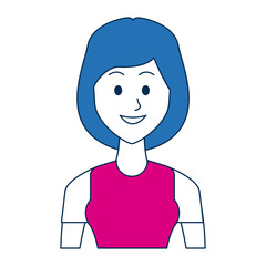 portrait young woman avatar female smile character vector illustration