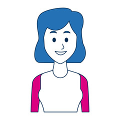 portrait young woman avatar female smile character vector illustration
