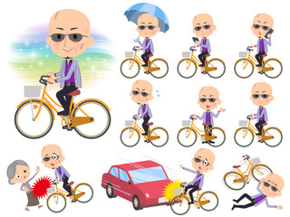 Japanese mafia yakuza men_city bicycle