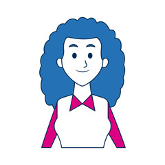 portrait young woman avatar female smile character vector illustration
