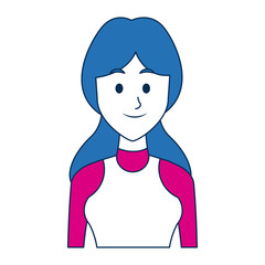 portrait young woman avatar female smile character vector illustration