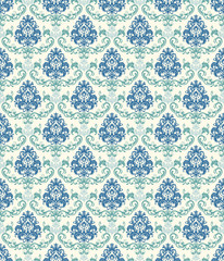 Vector damask seamless pattern element. Classical luxury old fashioned damask ornament, royal victorian seamless texture for wallpapers, textile, wrapping. Exquisite floral baroque template.