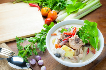 Chicken Coconut Soup.(Tum Kha Kai Thai Food)