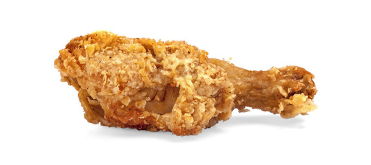 Fried chicken on white background