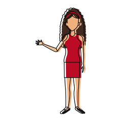 woman character people standing female image vector illustration