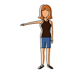woman character people standing female image vector illustration