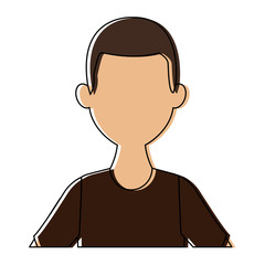 portrait of a young man character on white background vector illustration