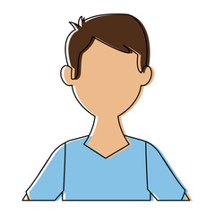 portrait of a young man character on white background vector illustration