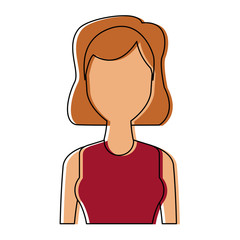 portrait young woman avatar female character vector illustration