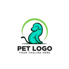 green dog pet logo